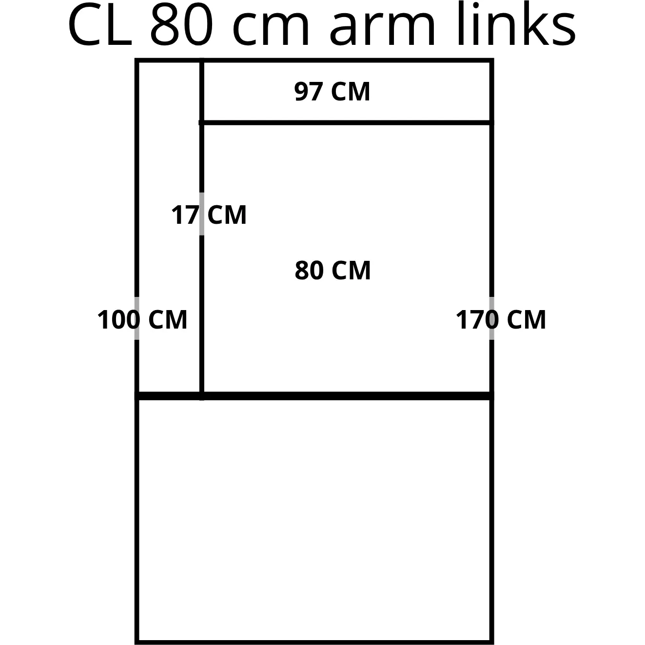 afbeelding van Leren elementenbank Match - cl 80 arm links - Toledo Nebbia (creme) - poten staal zwart